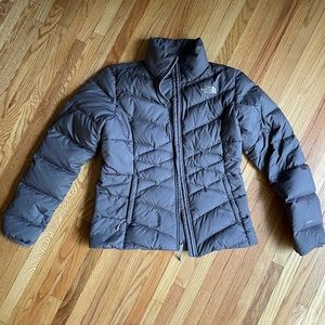 The North Face Gray Purple Quilted Down Coat Small